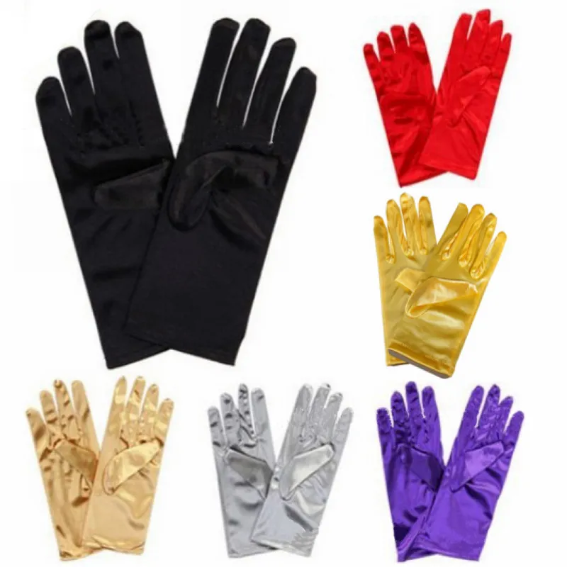 Gants De Mariage Court Doigt Pour Femmes Poignets Ivory Poignets En Satin Simple Gant De Mariée Luva De Noiva Accessoire Du 2,77