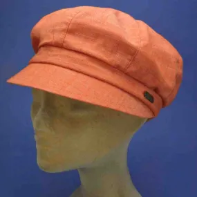 Cotton and Linen Brick Red Cap for Women