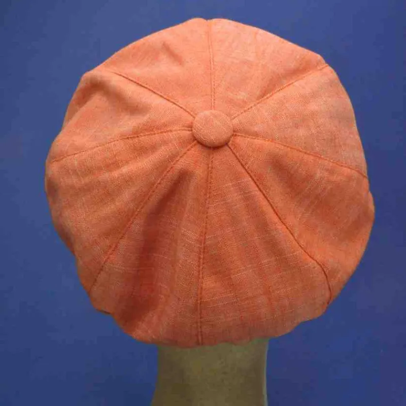 Cotton and Linen Brick Red Cap for Women