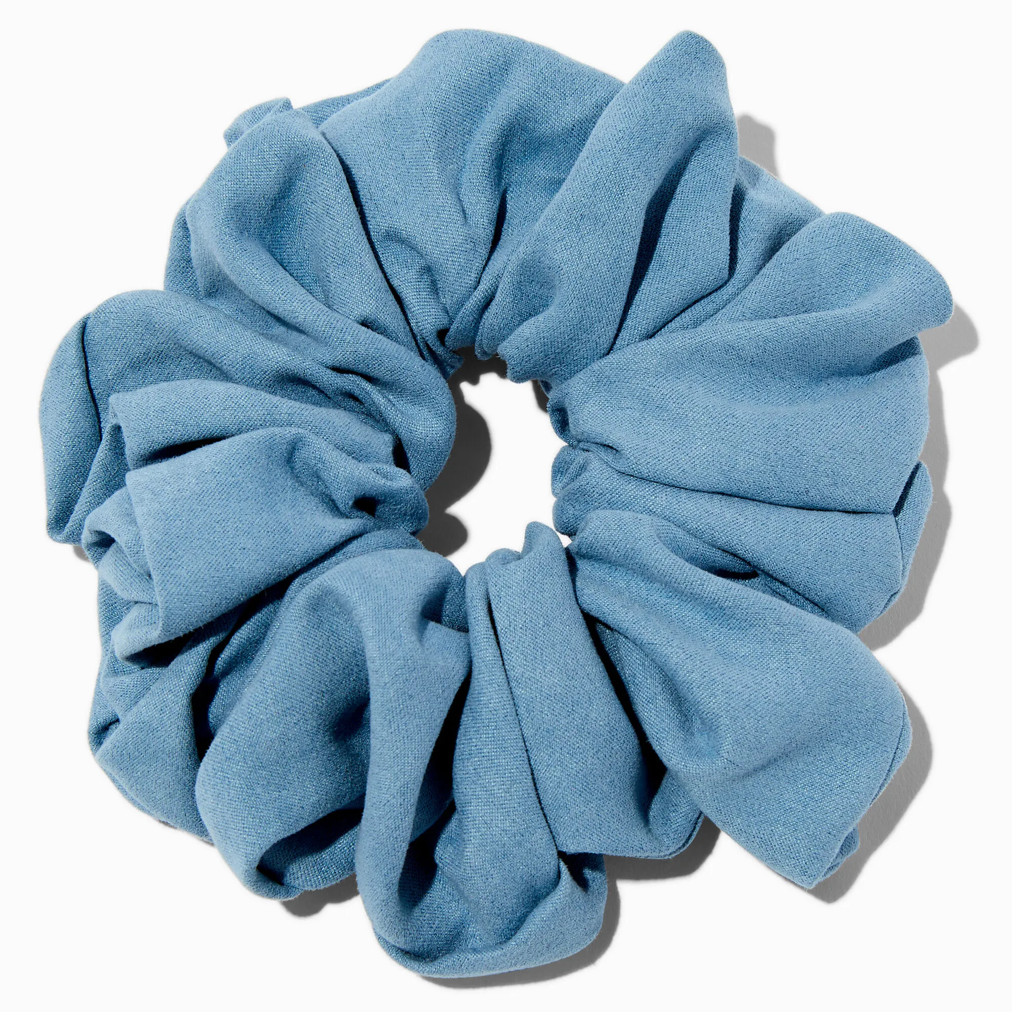 Giant faux suede denim batiste scrunchie.