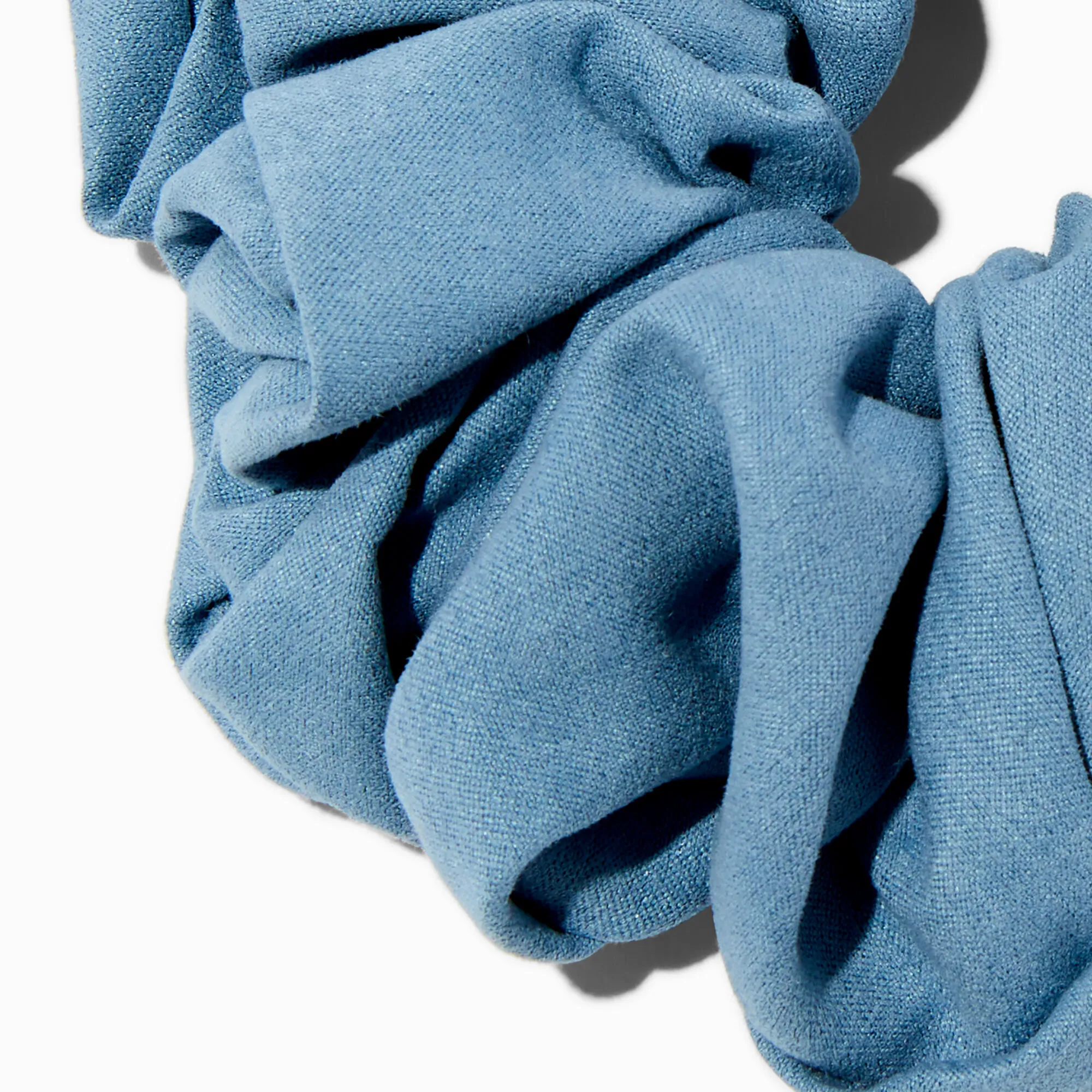 Giant faux suede denim batiste scrunchie.