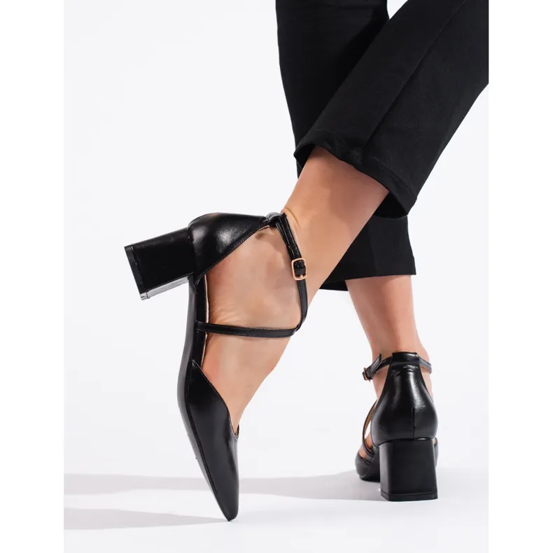 Goodin Sandales pointues noires pour femmes le noir