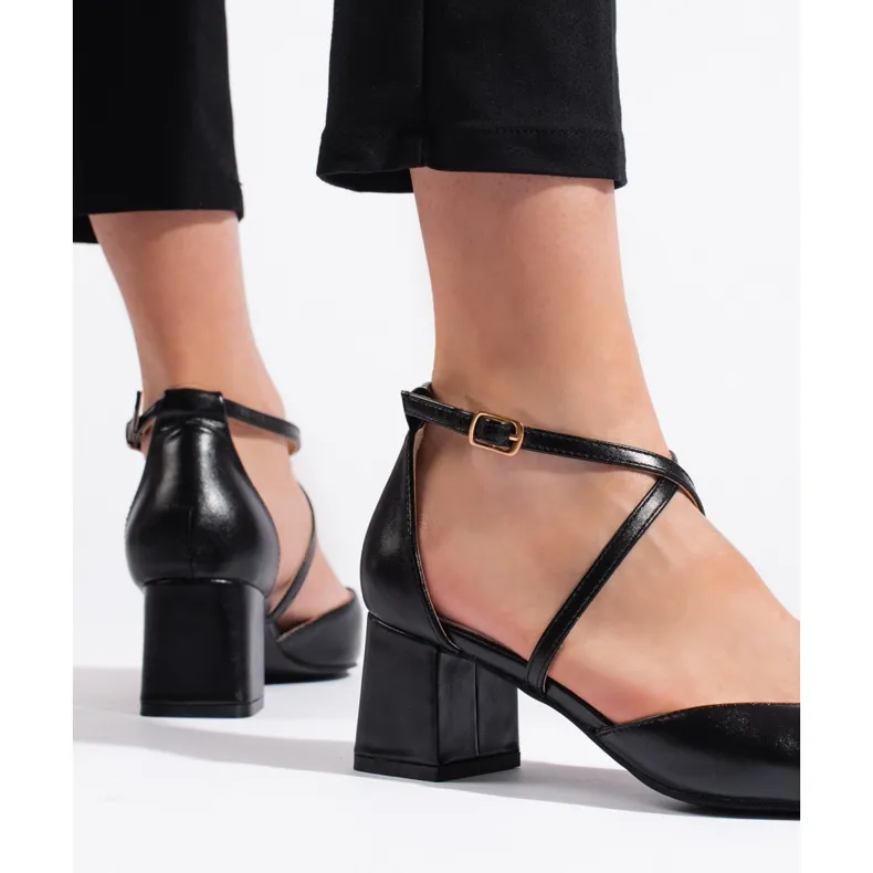 Goodin Sandales pointues noires pour femmes le noir