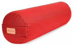 GORILLA SPORTS® Yoga Bolsters - 10 Colors - Organic Spelt Fill - Washable Cotton Cover - Color: RED