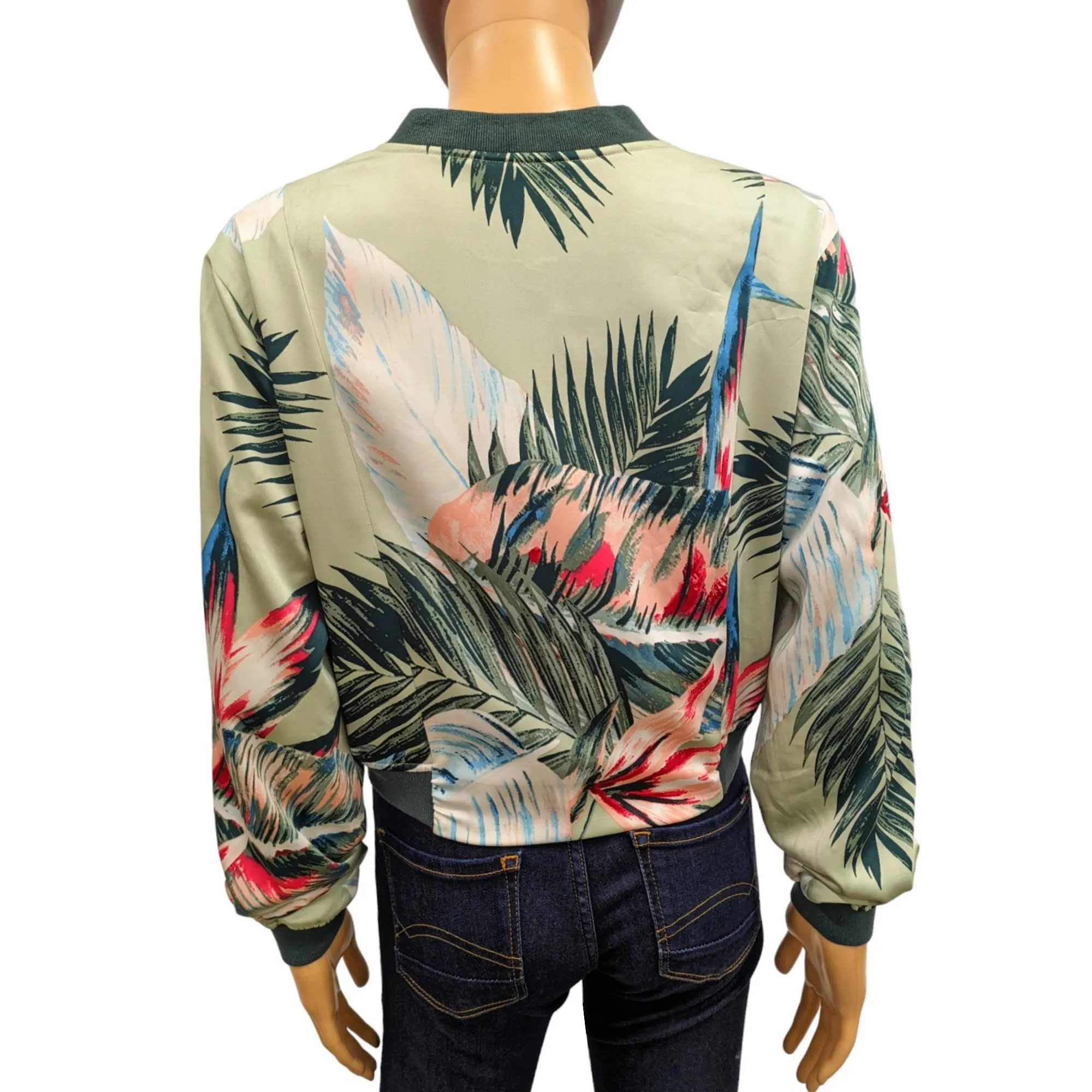 Guess Tropical Printed Bomber Jacket Teddy Blouson.