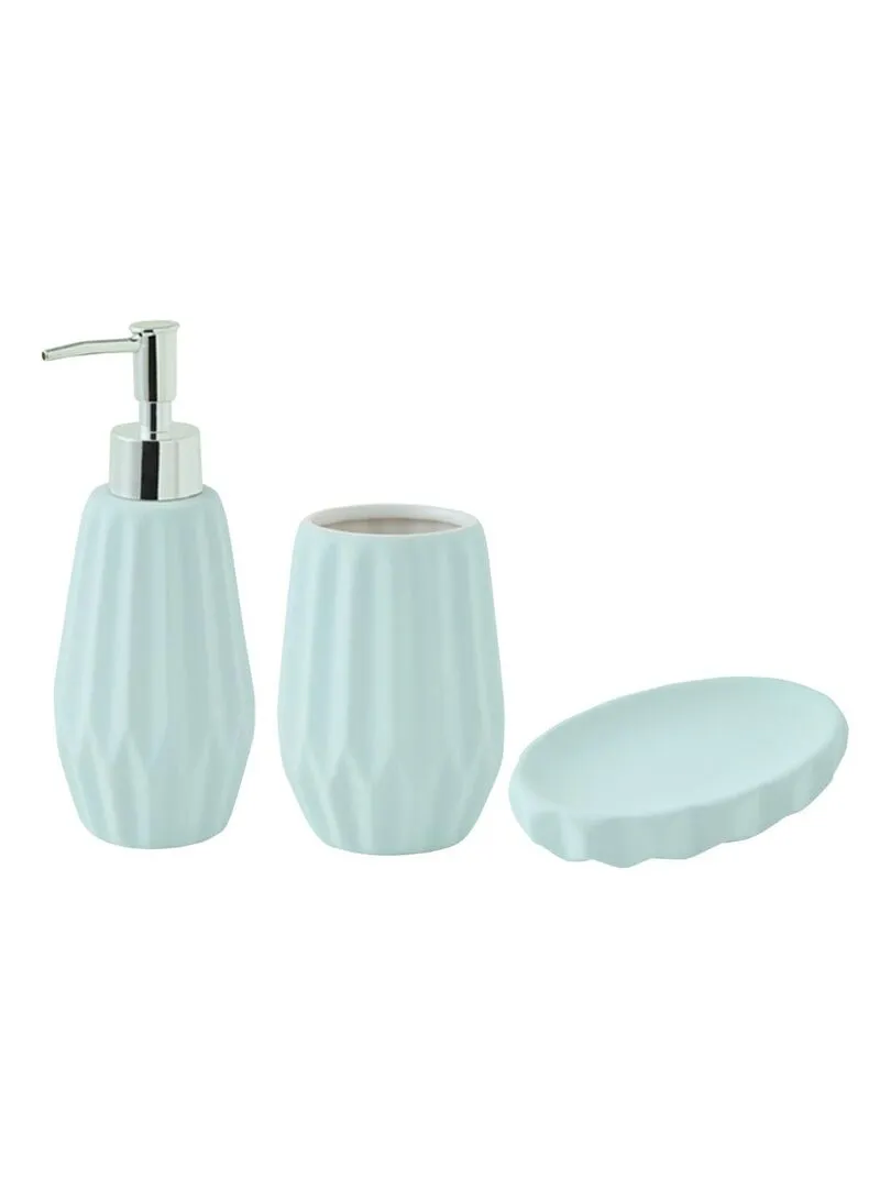 Guy Levasseur Ceramic Bathroom Set - 3-Piece Blue Set