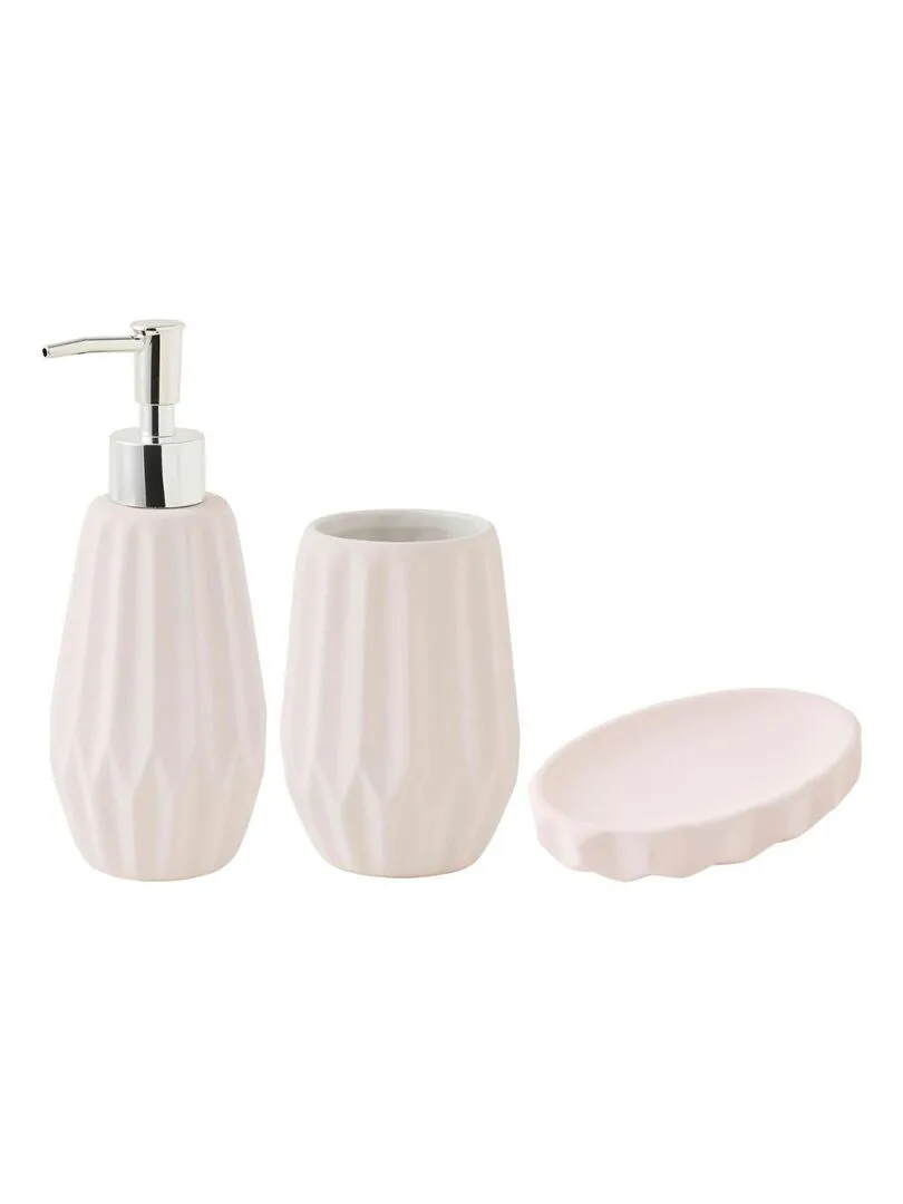 Guy Levasseur 3-Piece Pink Powder Ceramic Bathroom Set - Light Pink