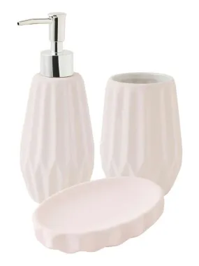 Guy Levasseur 3-Piece Pink Powder Ceramic Bathroom Set - Light Pink