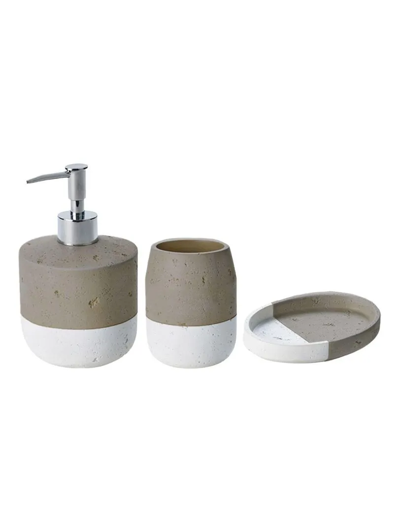 Guy Levasseur Bathroom Ceramic Set Taupe Grey