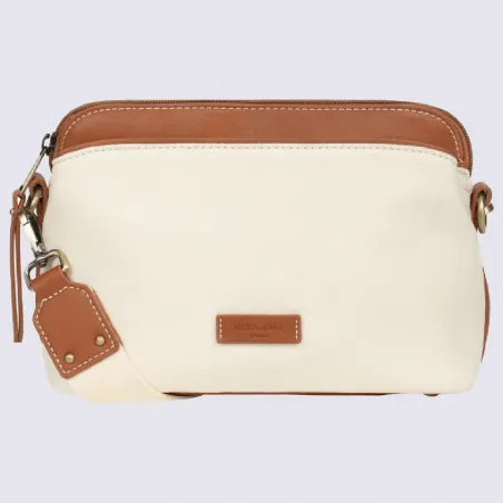 Hexagona shoulder bag, two-tone ivory cognac women's shoulder bag | Igert Shoe & Leather Goods