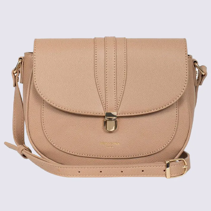 Hexagona taupe shoulder bag with flap for women | Igert Shoes & Leather Goods