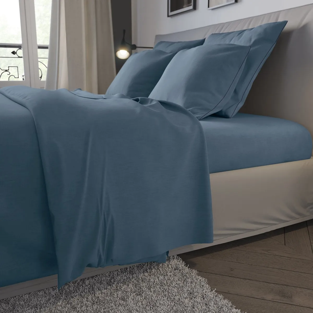 Housse de couette Confort Jersey Coloris Denim