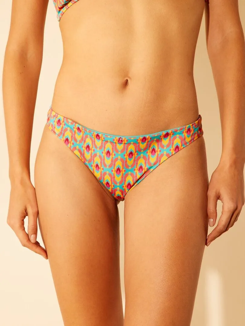 Ikat Print Orange Bikini Bottom - Women's