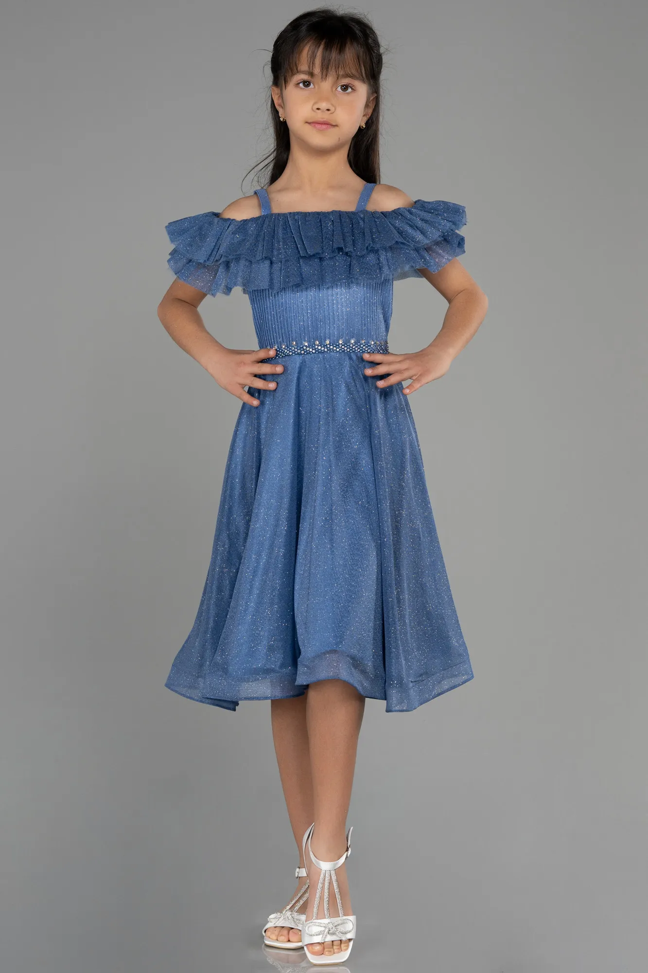 Indigo Long Evening Dress for Kids - ABU3728