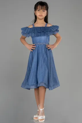 Indigo Long Evening Dress for Kids - ABU3728