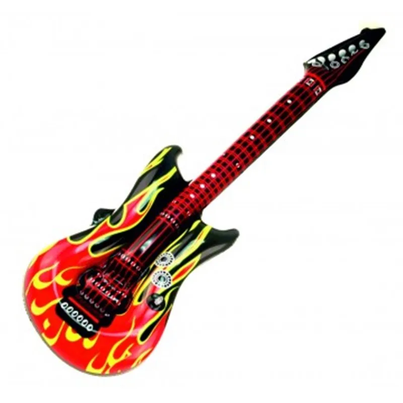 Inflatable Guitar Flames Rock Theme Decoration Accessory.