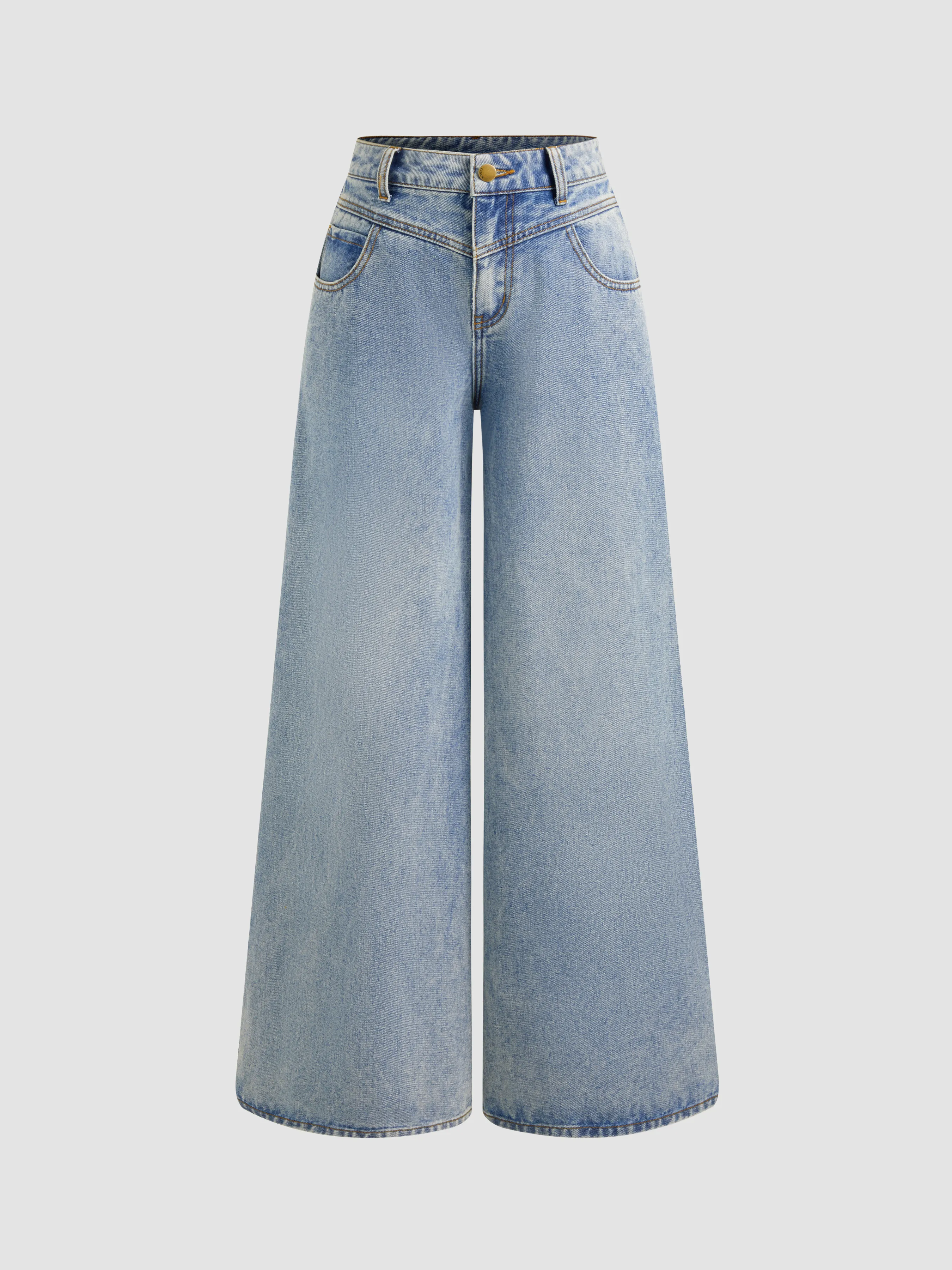 Wide-leg Baggy Low-rise Cider Denim Jeans