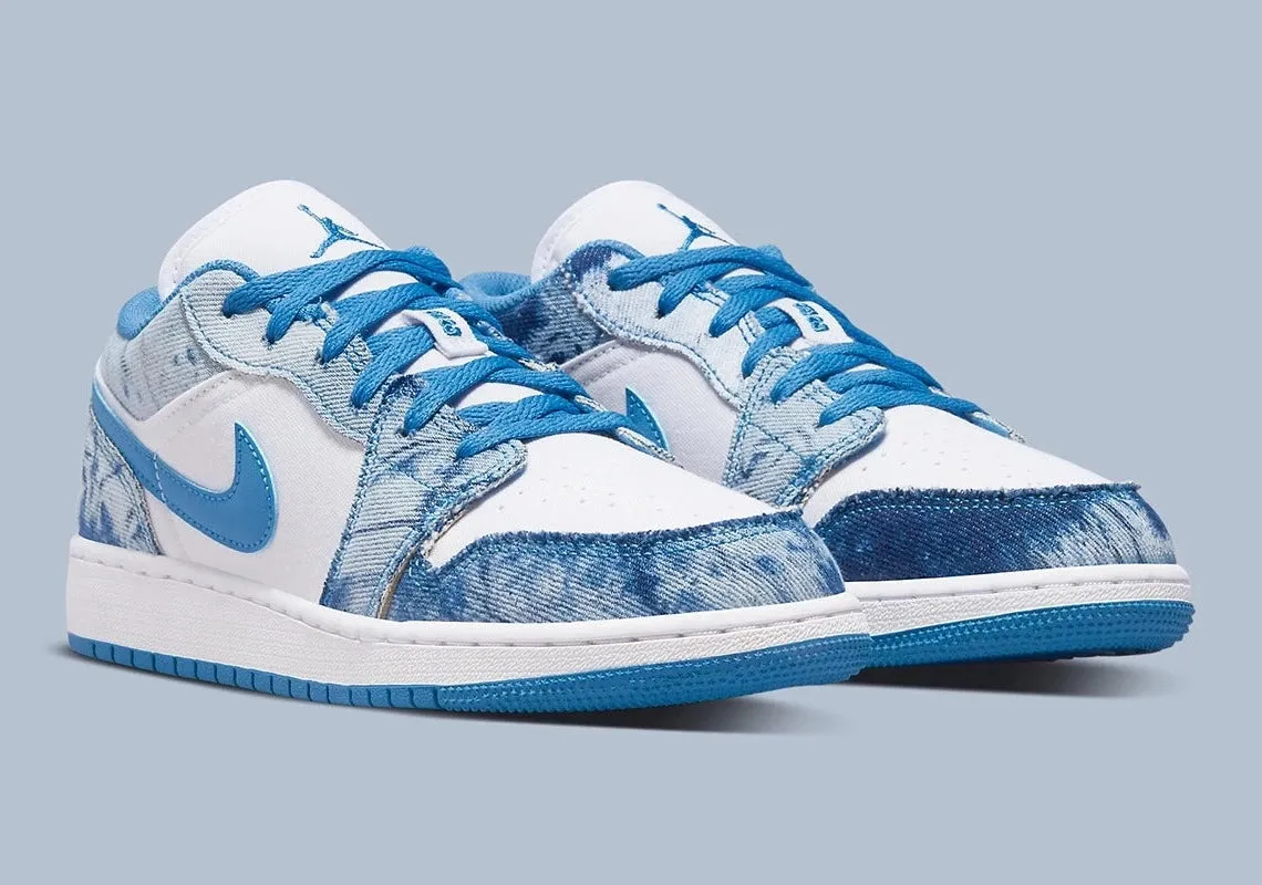 Jordan 1 Low Washed Denim - Men's Denim Sneakers.