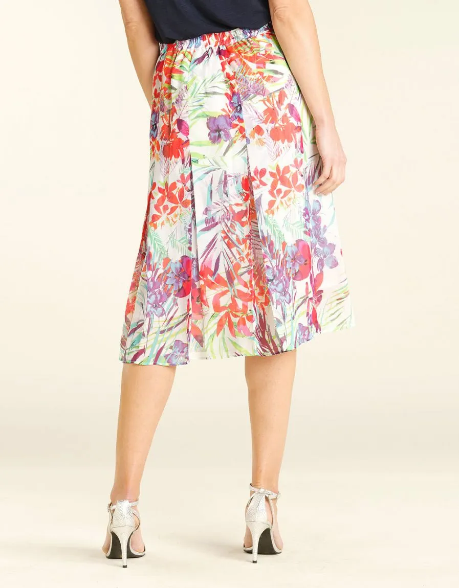 Stylish Printed Chiffon Skirt - Skirts