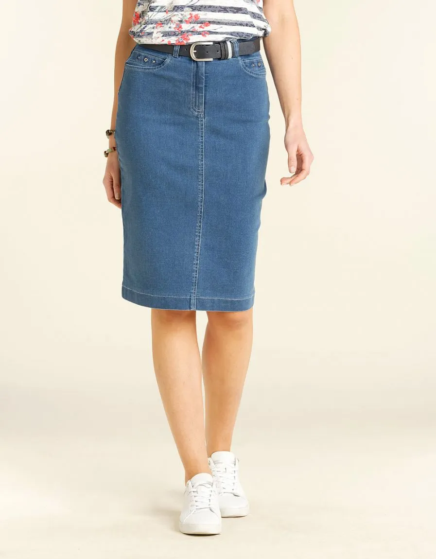 Light Blue Denim Skirt - Skirts