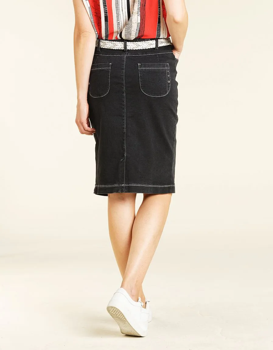 Black Denim Skirt - Skirts