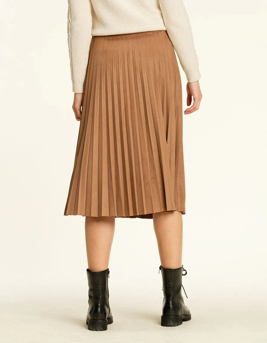 Camel pleated maxi skirt - Skirts