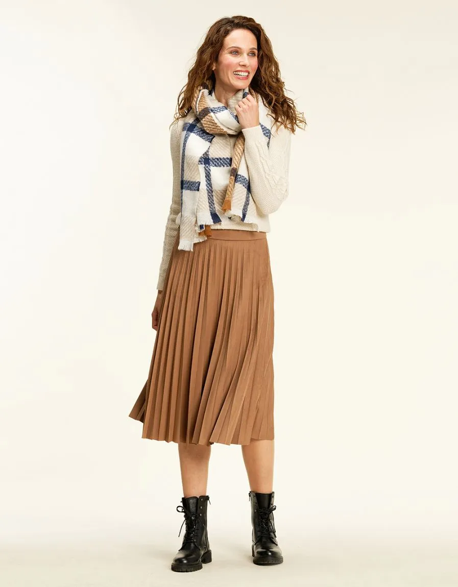 Camel pleated maxi skirt - Skirts