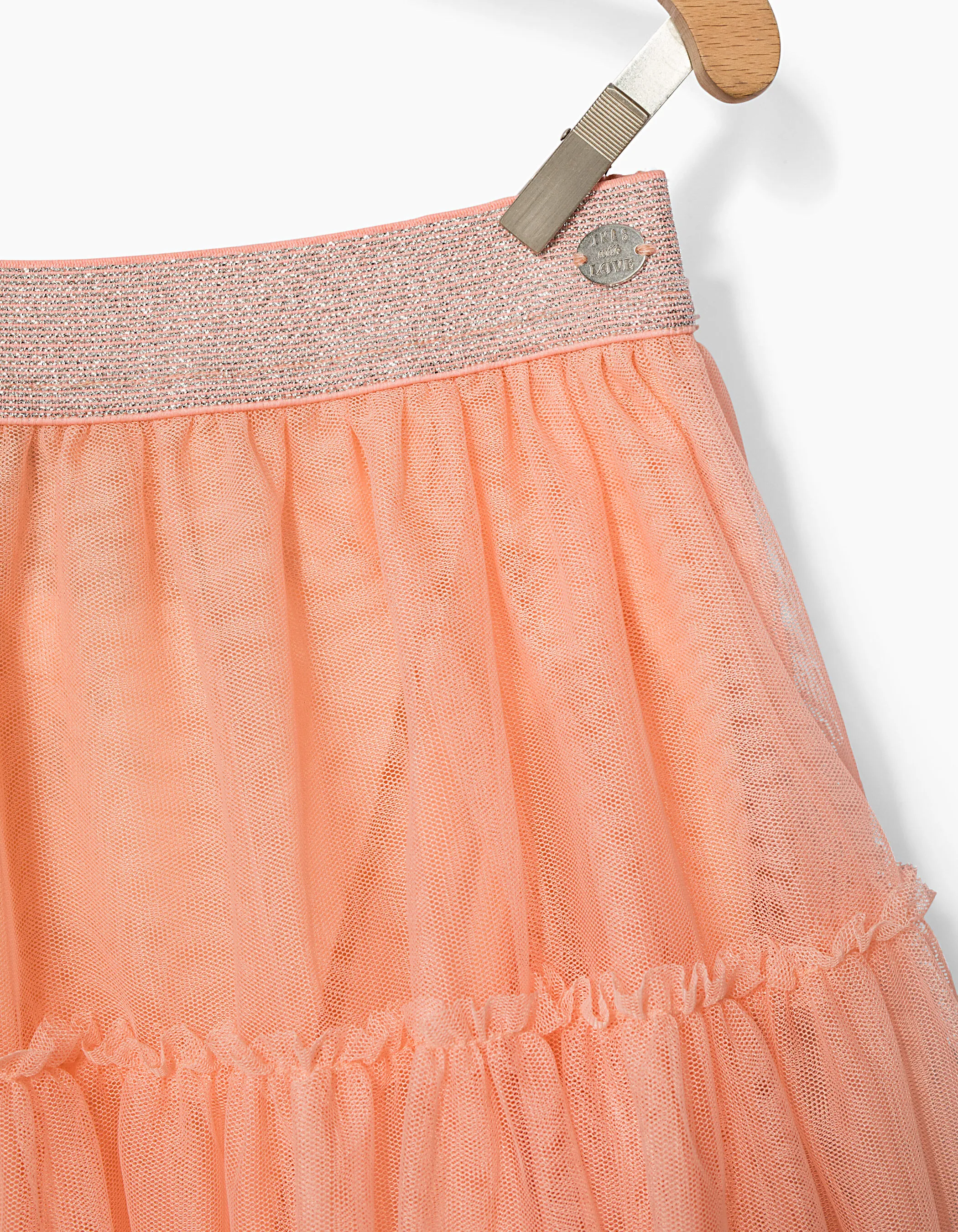 Jupe midi pêche en tulle fille