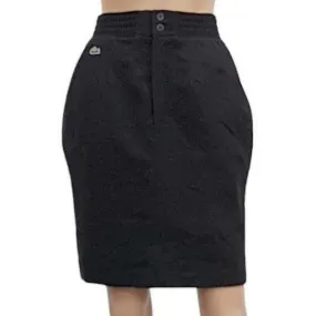 Dark grey wool vintage Devanlay pencil skirt T-shirt by Lacoste.