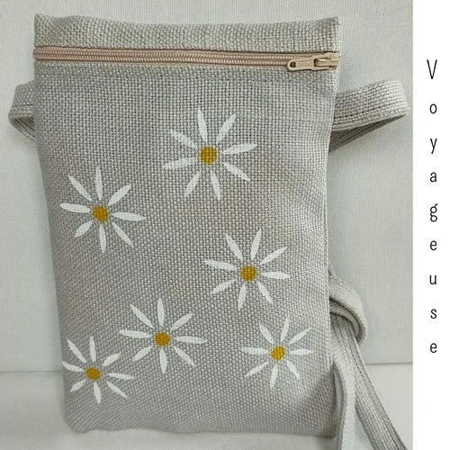 linen crossbody pouch