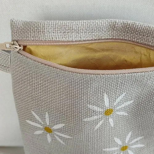 linen crossbody pouch