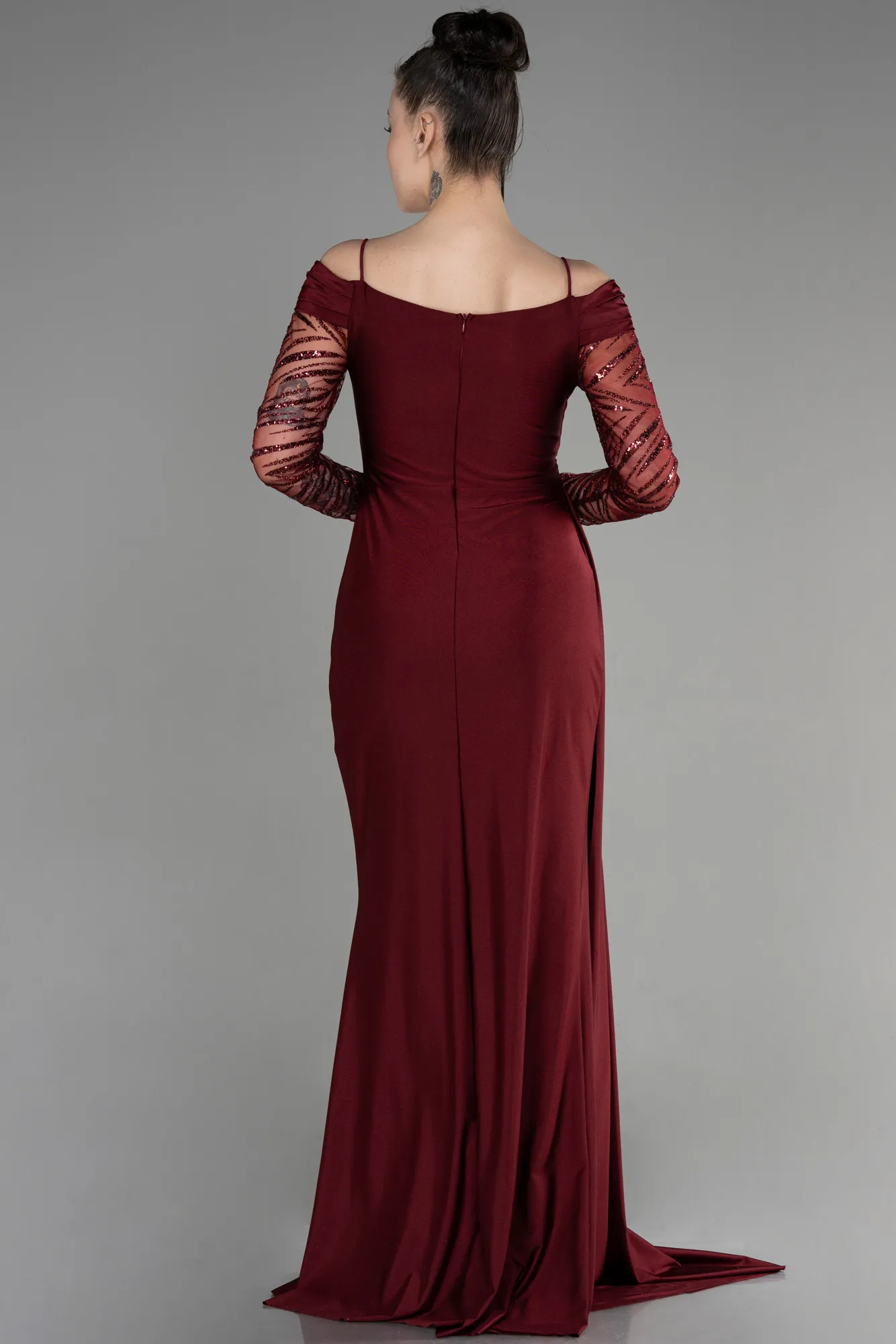 Long Burgundy Red Evening Gown ABU3656