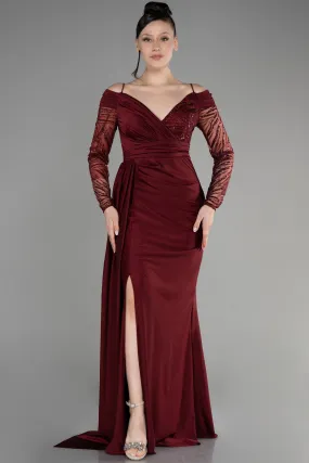 Long Burgundy Red Evening Gown ABU3656