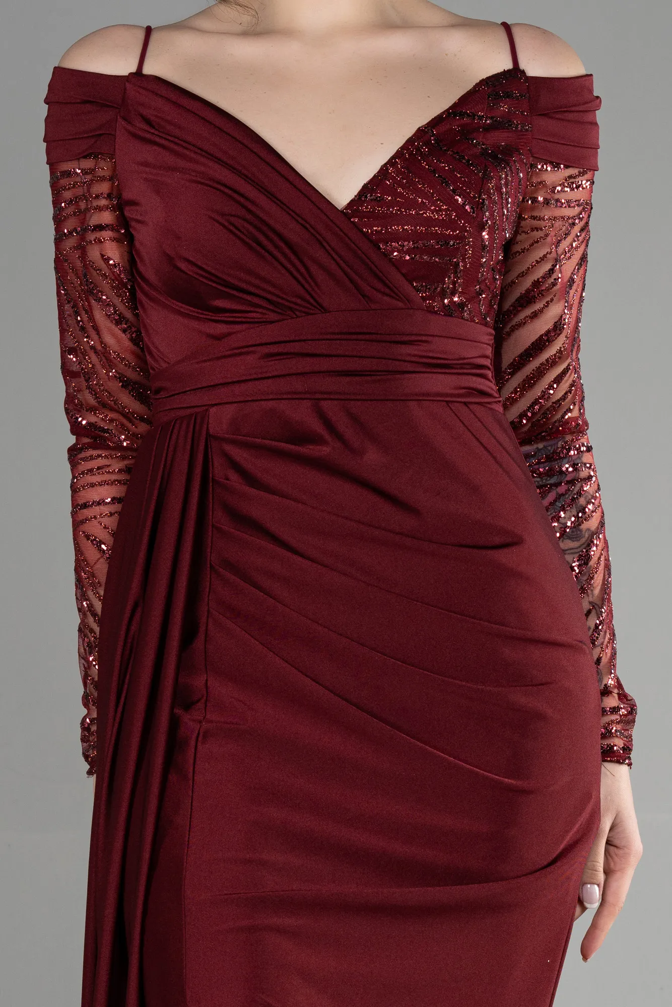 Long Burgundy Red Evening Gown ABU3656