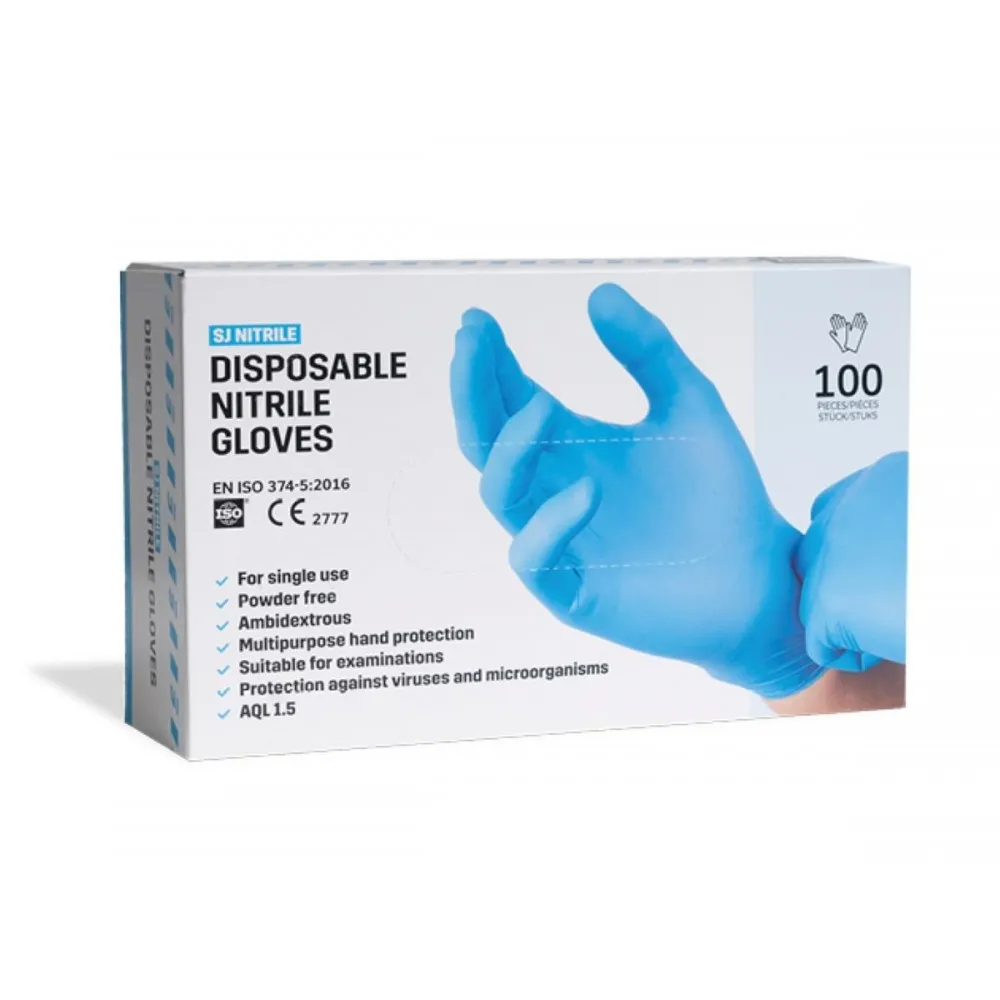 Pack of 100 disposable nitrile gloves chemical and pesticide I Sécurama.