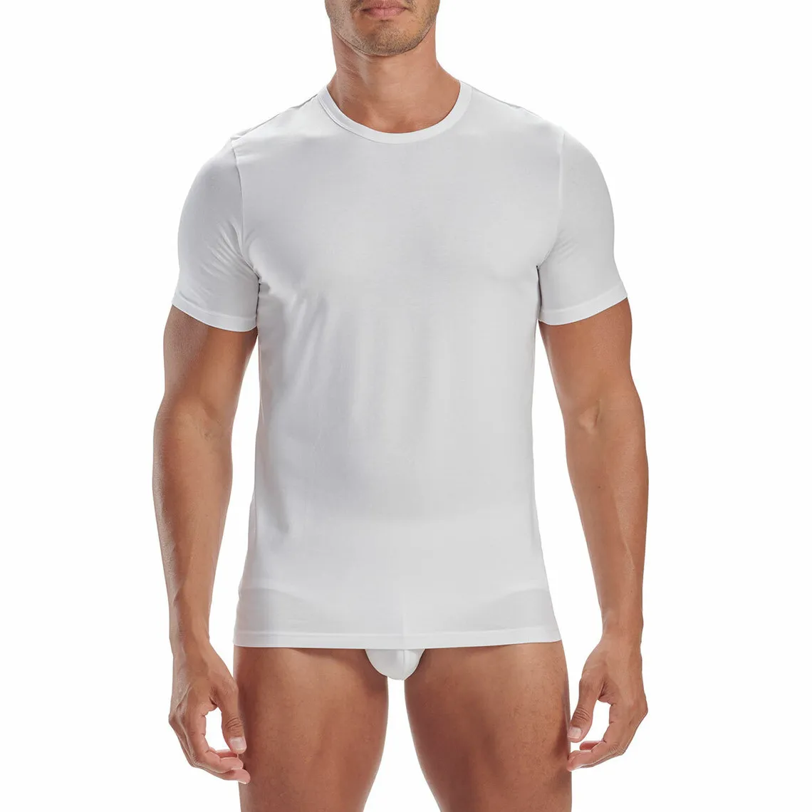 Pack of 2 Men's Round Neck Active Flex Cotton 3 Stripes Adidas T-Shirts White Adidas Underwear MenCorne