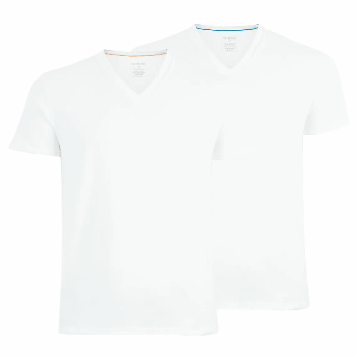 MenCorner Easy Color White V-neck Men's T-shirt Pack of 2 Cotton