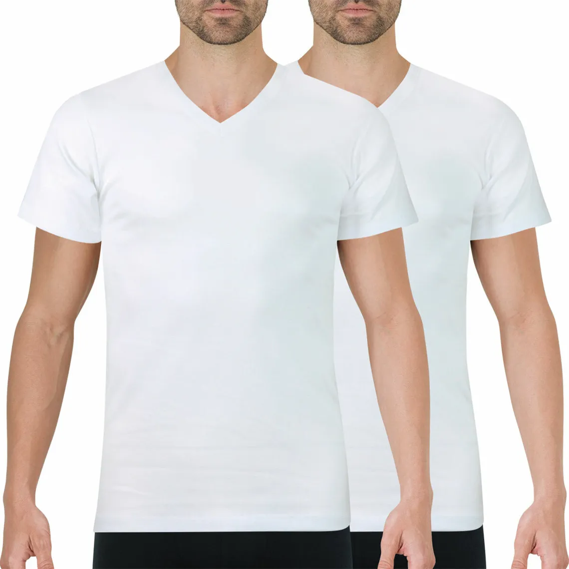 2-Pack Men's V-Neck T-shirts - White