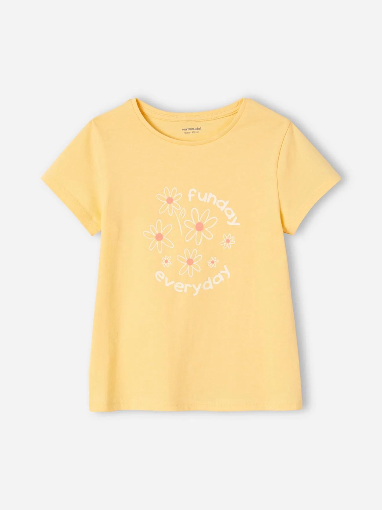 3-pack Pastel Yellow Girl's T-Shirts with Sparkly Details - Vertbaudet