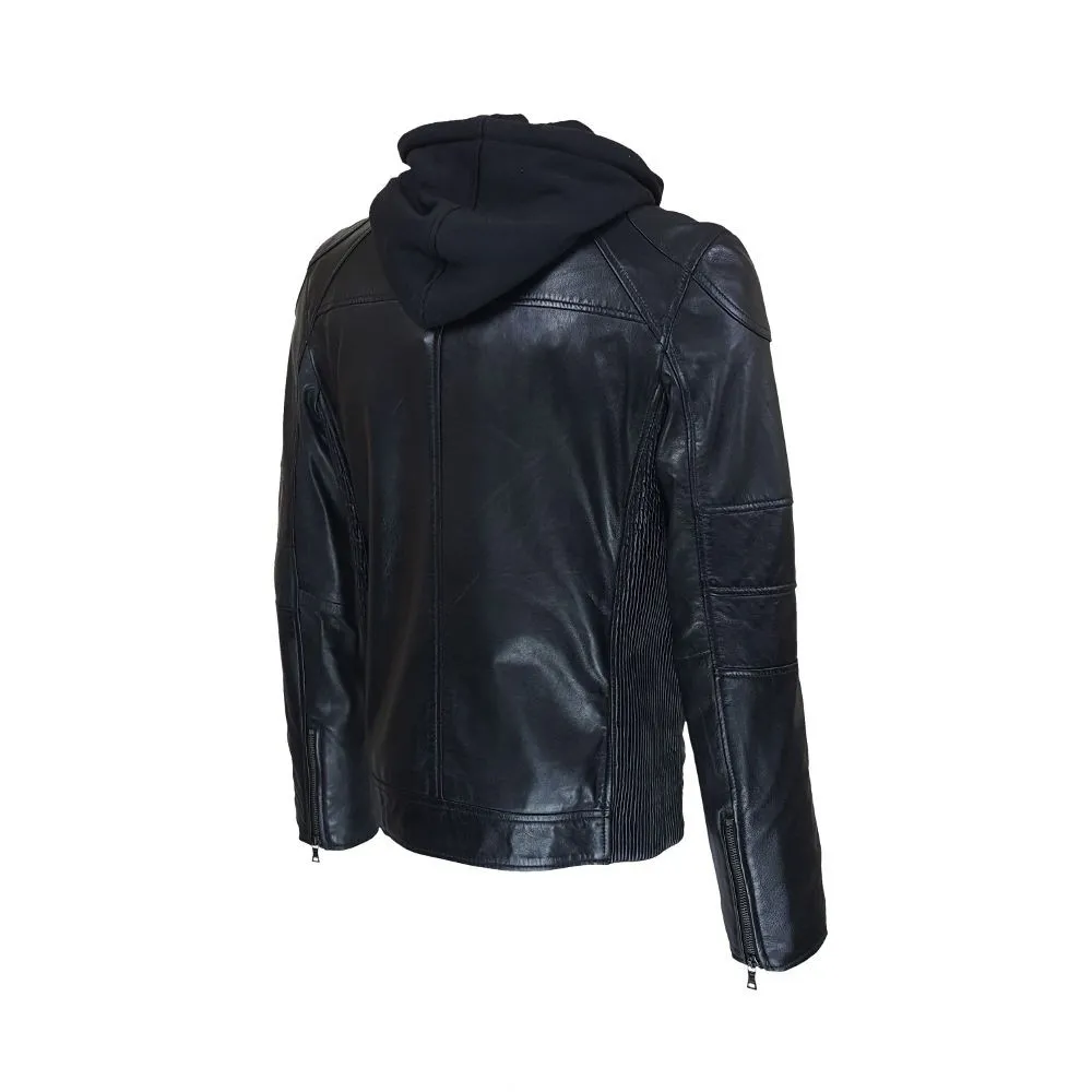 men's leather biker jacket - tema style