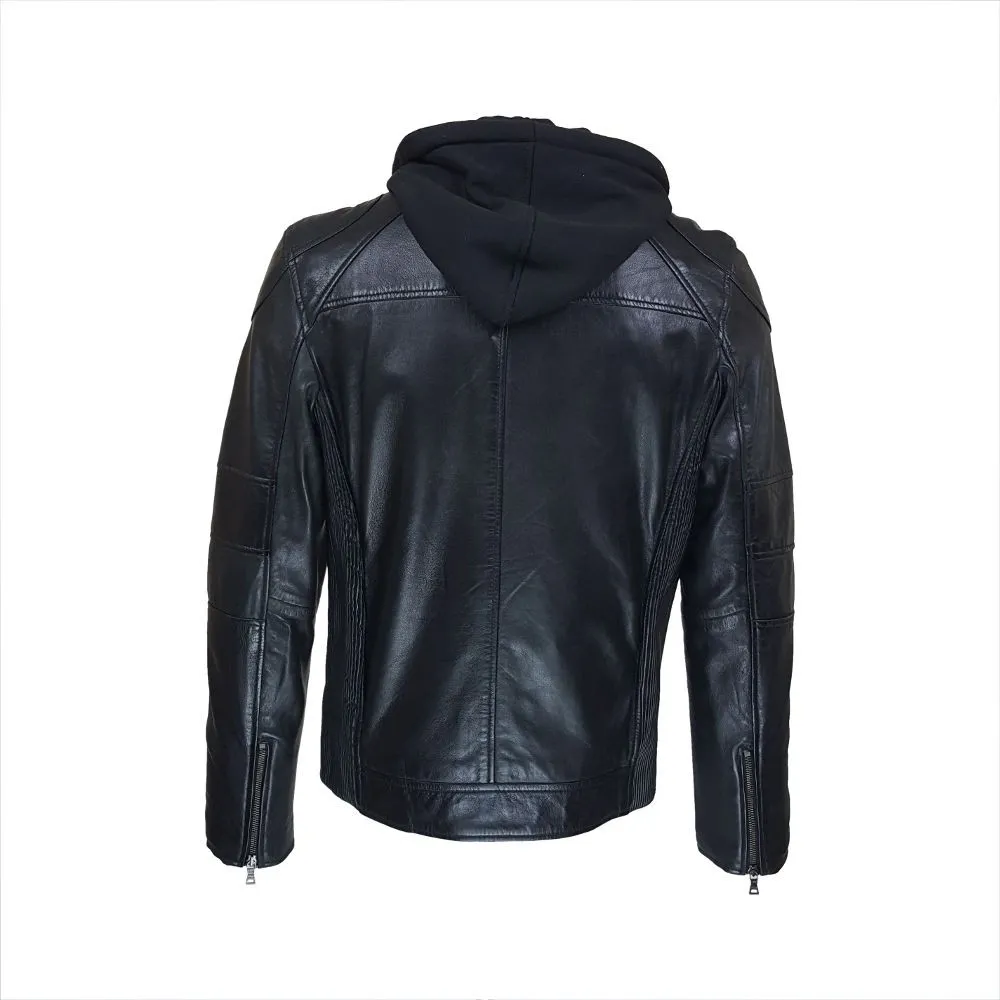 men's leather biker jacket - tema style