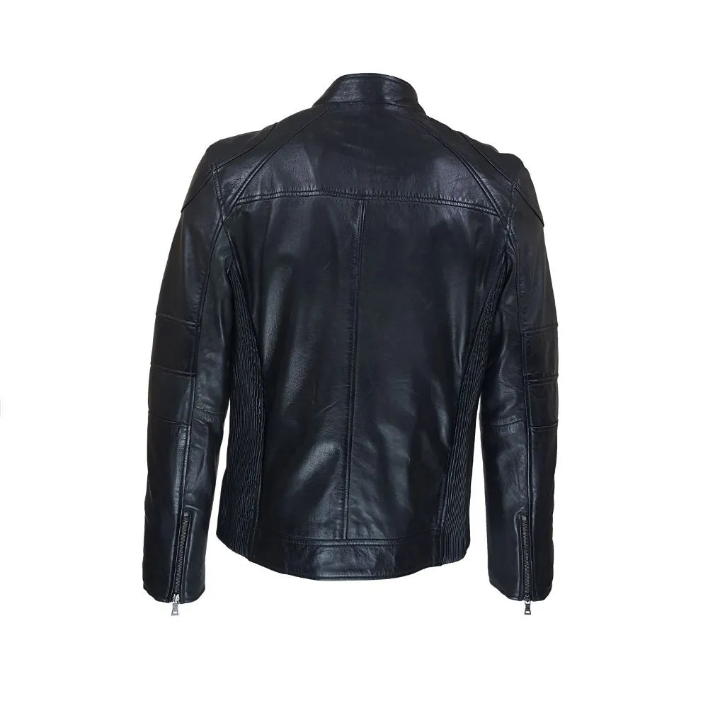 men's leather biker jacket - tema style