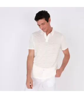 Men's Linen Off-White Polo