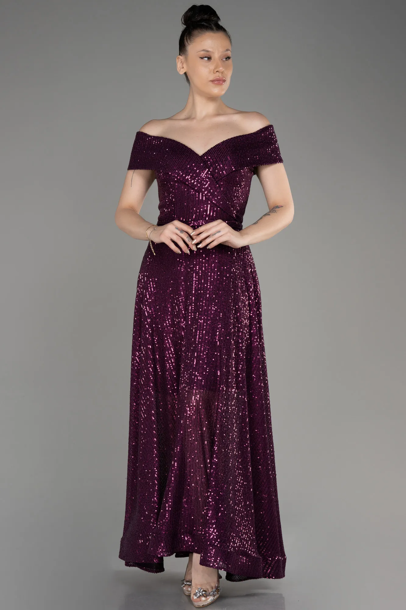 Midi Plum Ceremony Dress ABK2048.