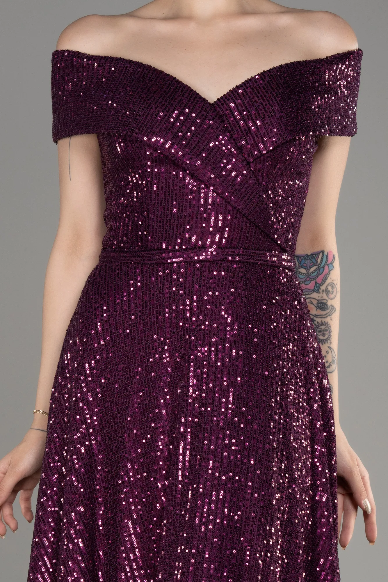 Midi Plum Ceremony Dress ABK2048.