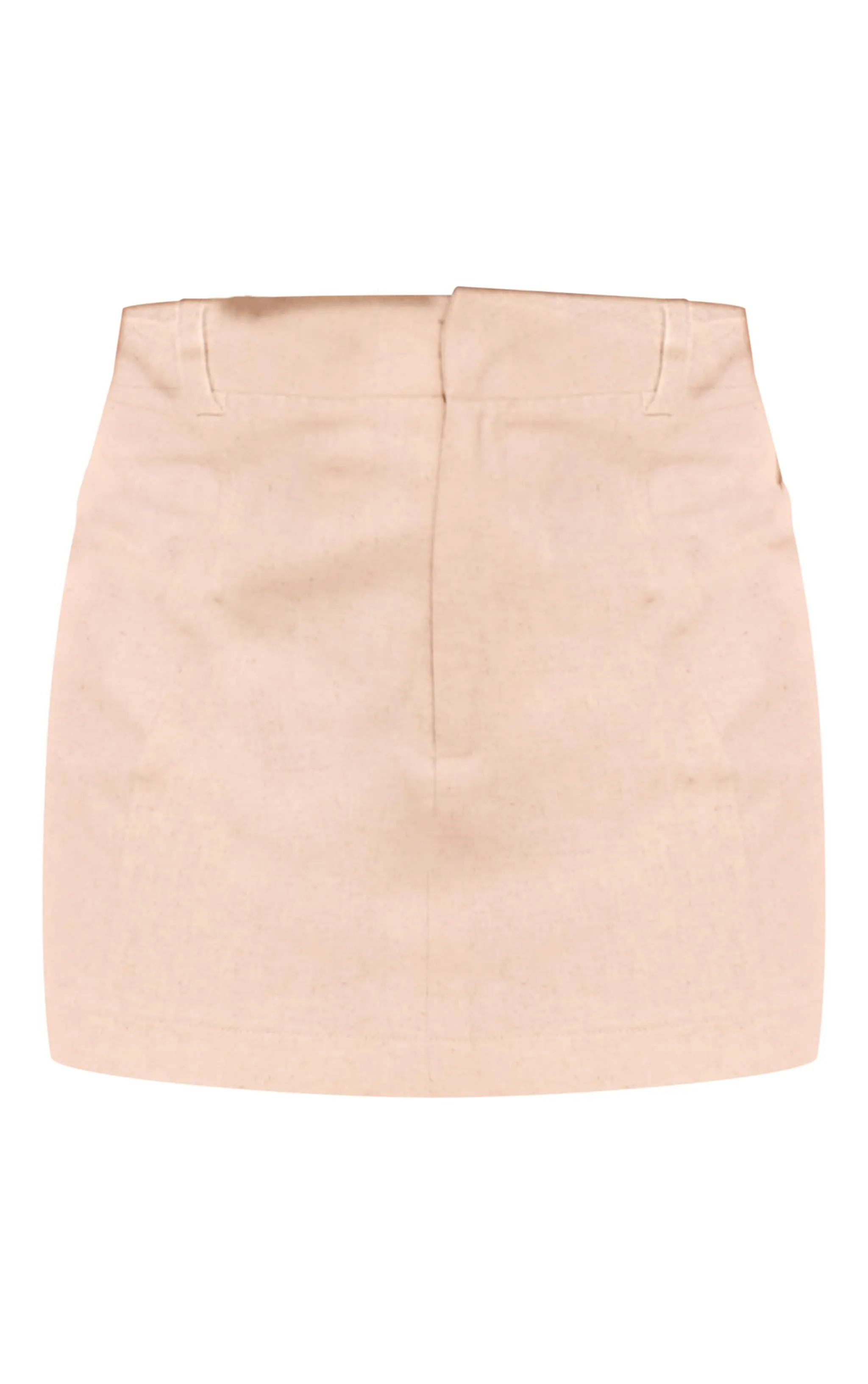 Structured A-Line Linen Blend Mini Skirt in Oatmeal Tweed Style