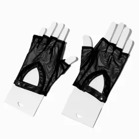 Black, ultra-thin, short motorcycle gloves