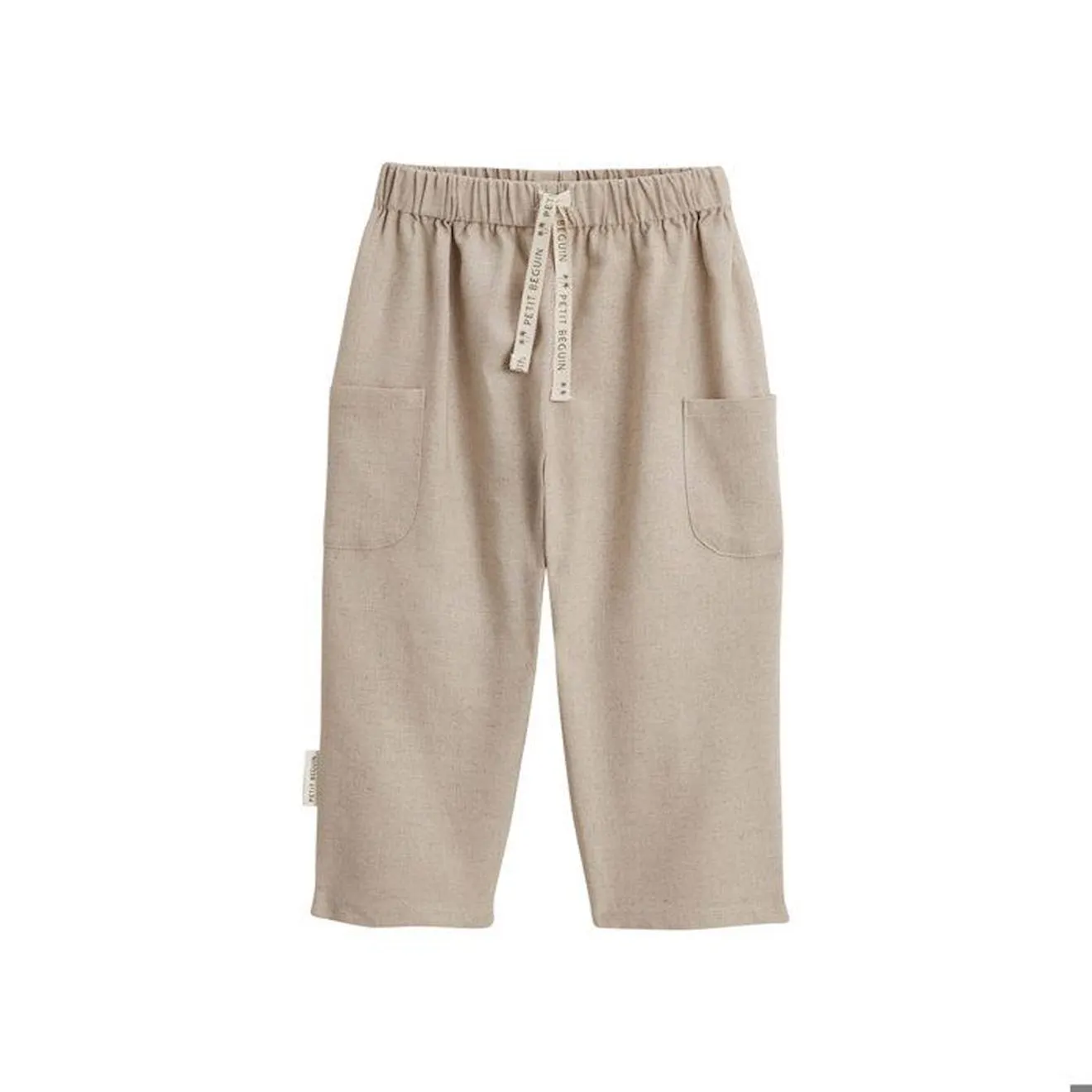 Mixed Linen Pants Moka Beige - Petit Beguin