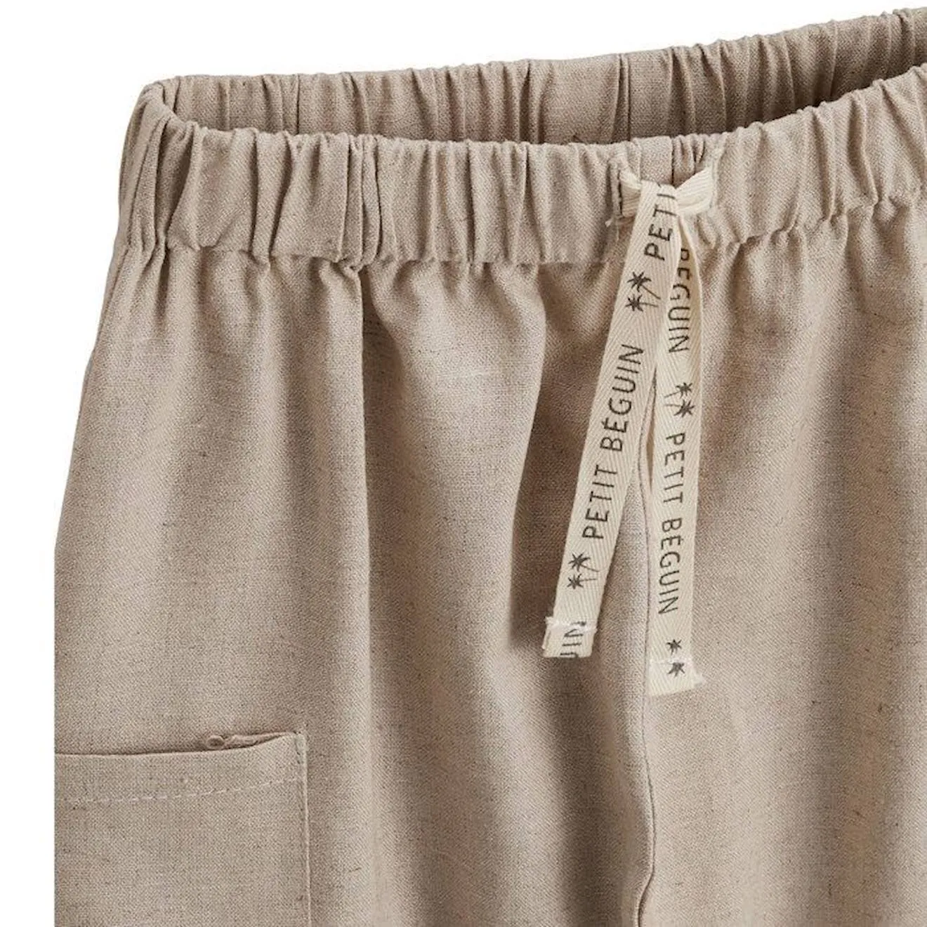 Mixed Linen Pants Moka Beige - Petit Beguin