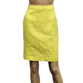 Vintage yellow lemon pencil skirt Rossana Diva Size 44 Italian = 40 French